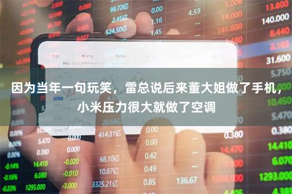 因为当年一句玩笑，雷总说后来董大姐做了手机，小米压力很大就做了空调